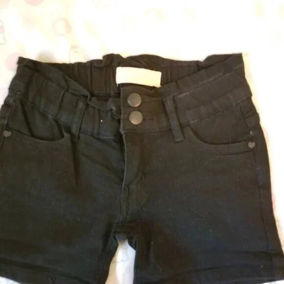 2 Pair Bundle of little girl denim shorts Blue and Black both size 8 (E15) - Picture 6 of 11